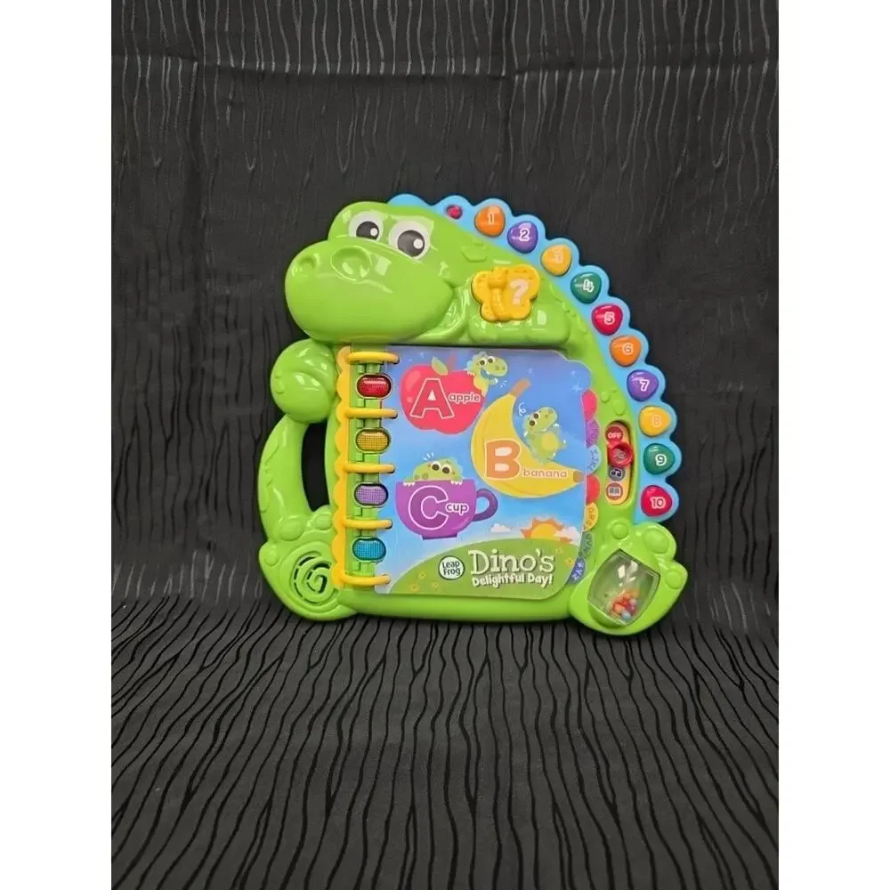 LeapFrog Dino’s Delightful Day Interactive Learning Book Alphabet Numbers Toy Te